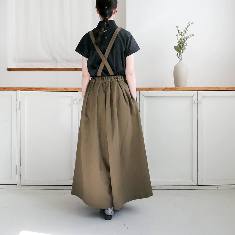 GOUACHE ｜ガッシュ｜サスペンダーキュロットパンツ｜OLIVE | GOUACHE