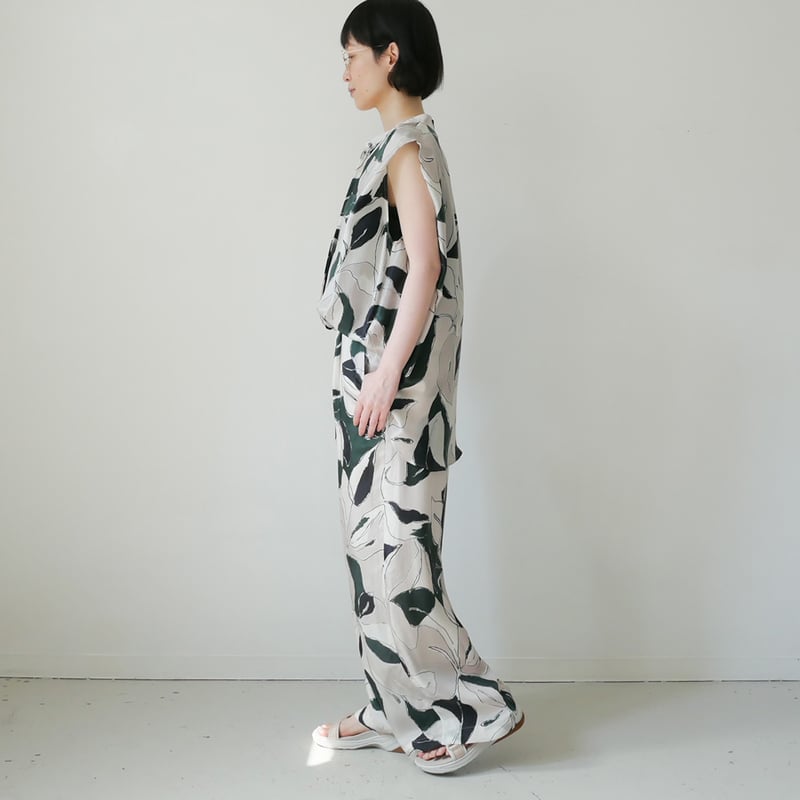 SACRA｜サクラ ｜リーフ柄ワイドパンツ｜MODERN LEAVES PANTS｜12621