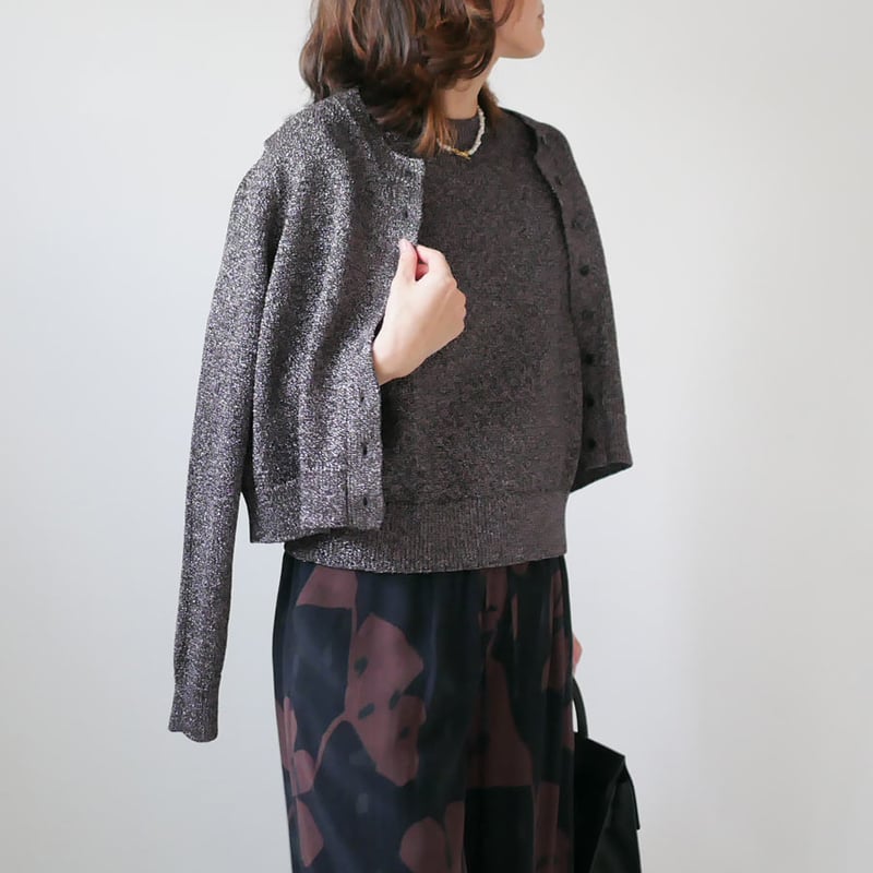 SACRA サクラ｜GLOSSY LILY CARDIGAN｜124540081｜CHARC
