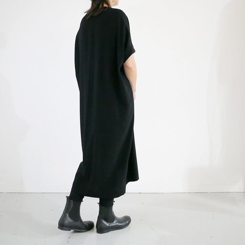 ノーコントロールエアー フレンチスリーブロングワンピース トリアセテート＆ポリ ノーコントロールエアー フレンチスリーブロングワンピース