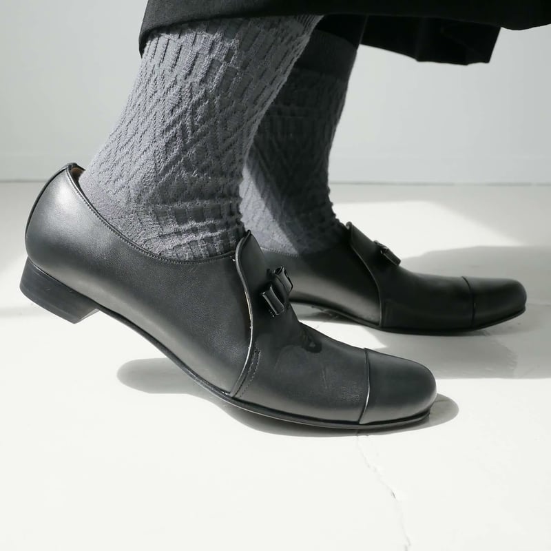 chausser｜ショセ｜スリッポン キャップトゥ シューズ｜C-2202｜BLACK