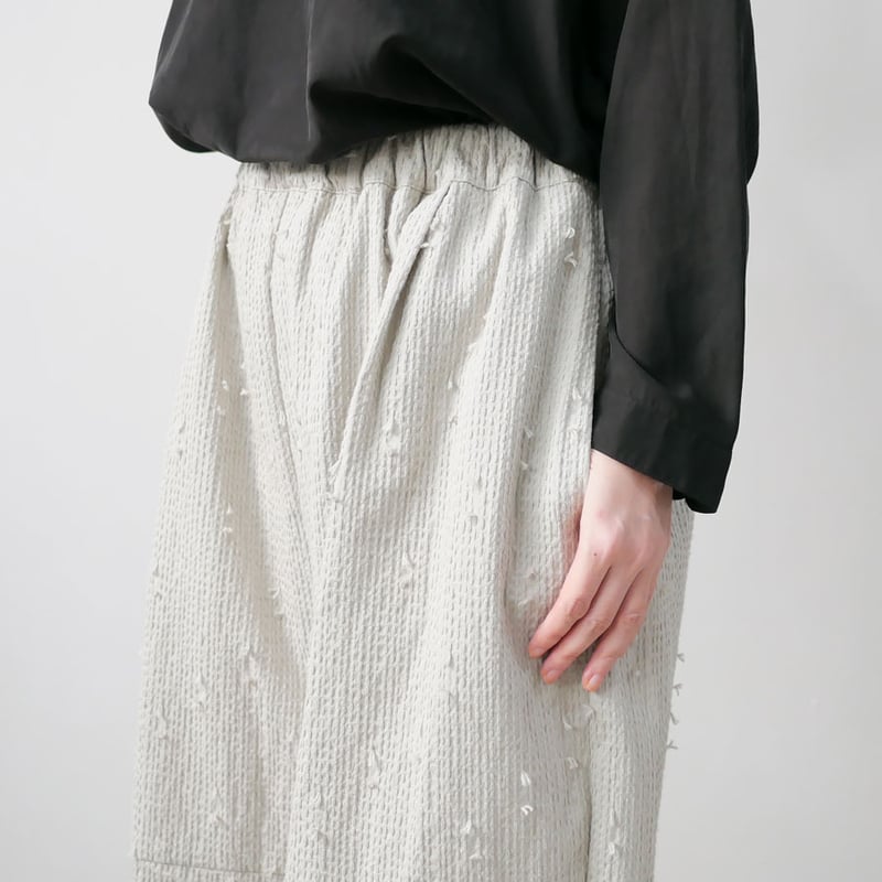 qiri ｜キリ｜sashiko jacquard volume pants｜63-01-PT