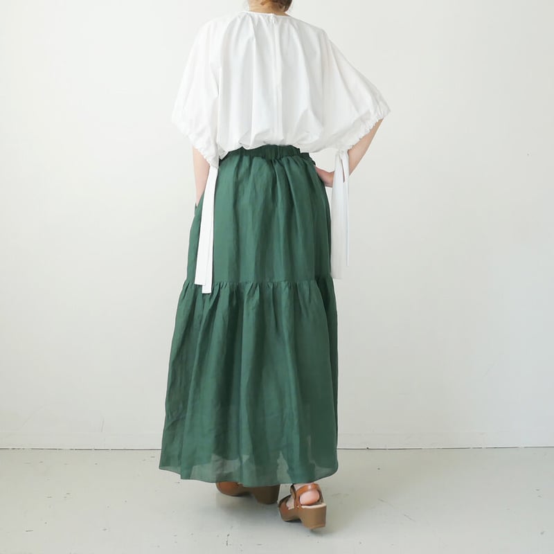 SACRA｜サクラ ｜RAMIE LAWN SKIRT|123125121|GREEN | G...