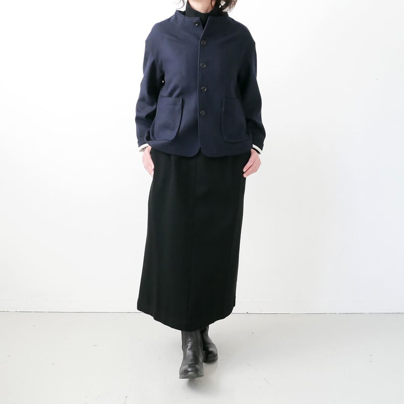 【極美品】UNIVERSAL TISSU ウール ノーカラー ジャケット UNIVERSAL TISSU ユニヴァーサルティシュ｜ ウールノーカラー