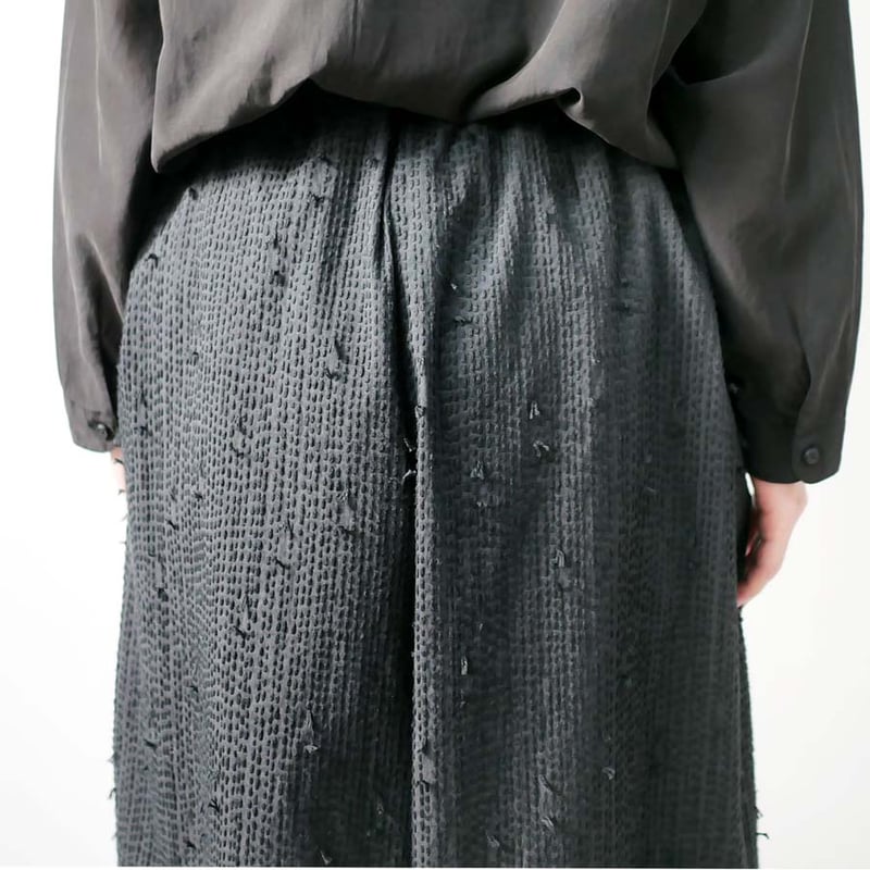 qiri ｜キリ｜sashiko jacquard volume pants｜63-01-PT