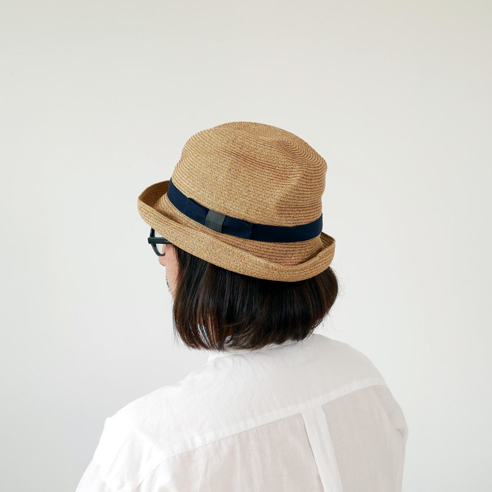 mature ha. | マチュアーハ | MBOXED -104PT mix brown ボックスハット7cm brim plain tape