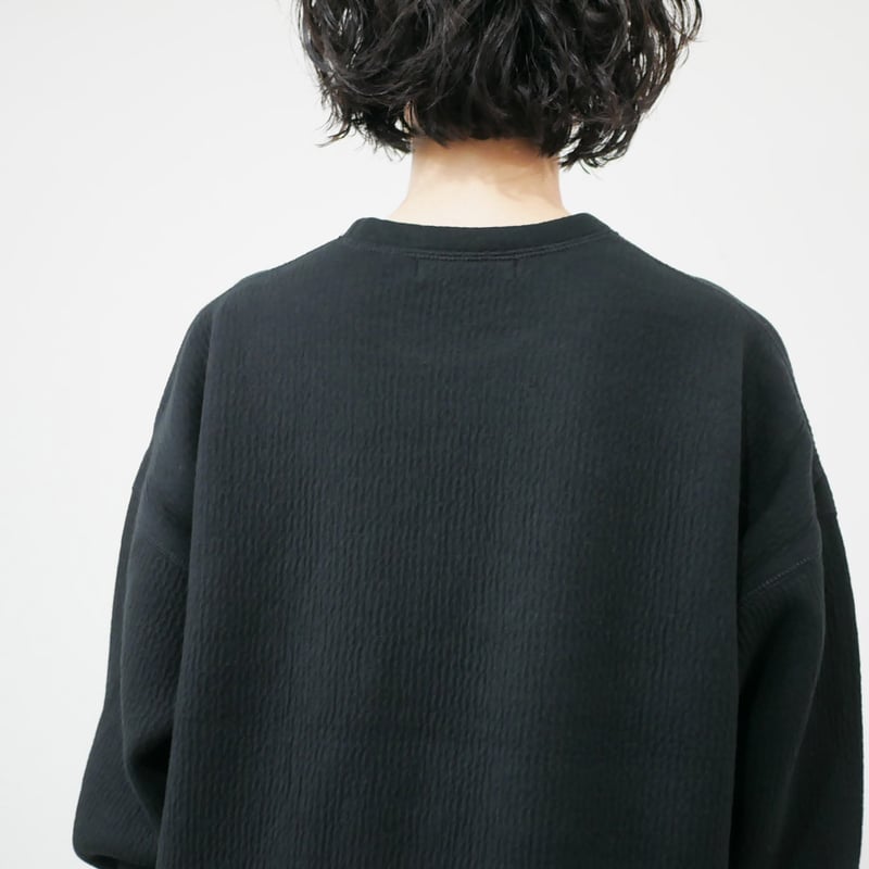 SACRA サクラ 24AW 日本製 WOOLEN COTTON TOP ウールコットントップス 124550091 38 BLACK トレーナー プルオーバー トップス【中古】【SACRA】 SACRA - SACRA サクラ 24AW 日本製 WOOLEN COTTON TOP ウールコットン