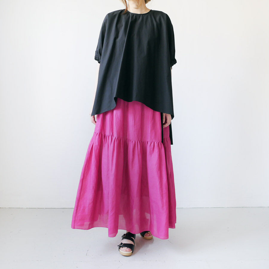 し*ー様 SACRA サクラ　ロングティアードスカート SACRA｜サクラ ｜RAMIE LAWN SKIRT｜ラミーローン スカート｜1211261