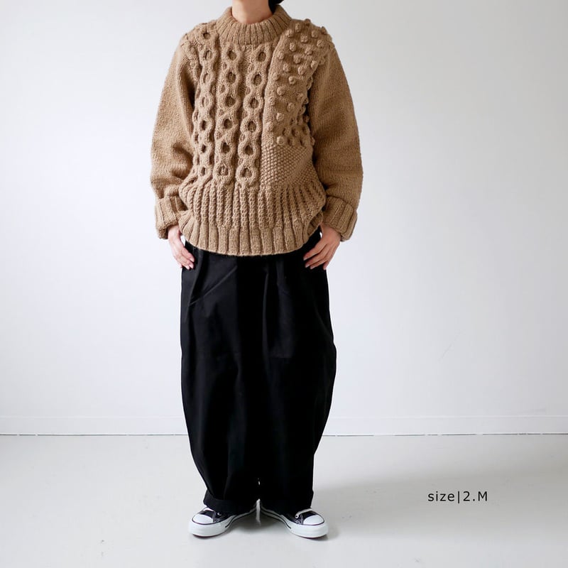 HARVESTY｜ハーベスティ｜ケーブルニットプルオーバー ｜BEIGE｜A51803