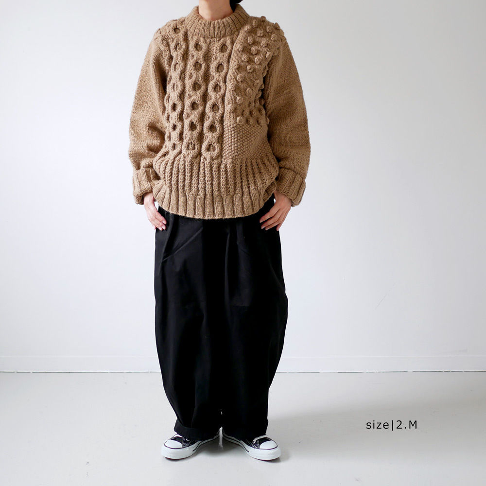 HARVESTY｜ハーベスティ｜ケーブルニットプルオーバー ｜BEIGE｜A51803