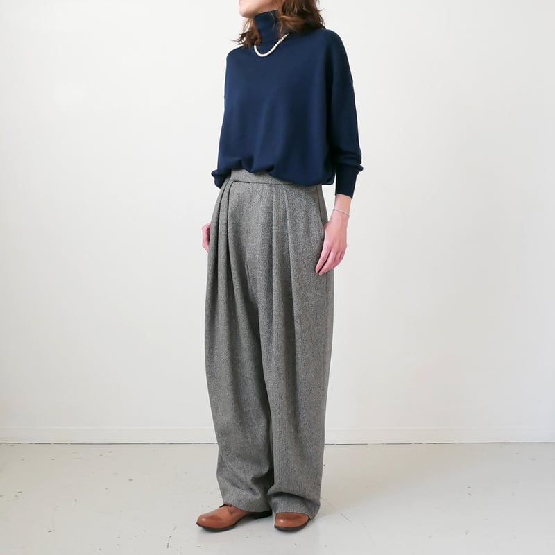 SACRA｜サクラ｜HERRINGBONE TWEED PANTS｜124621111｜BLA