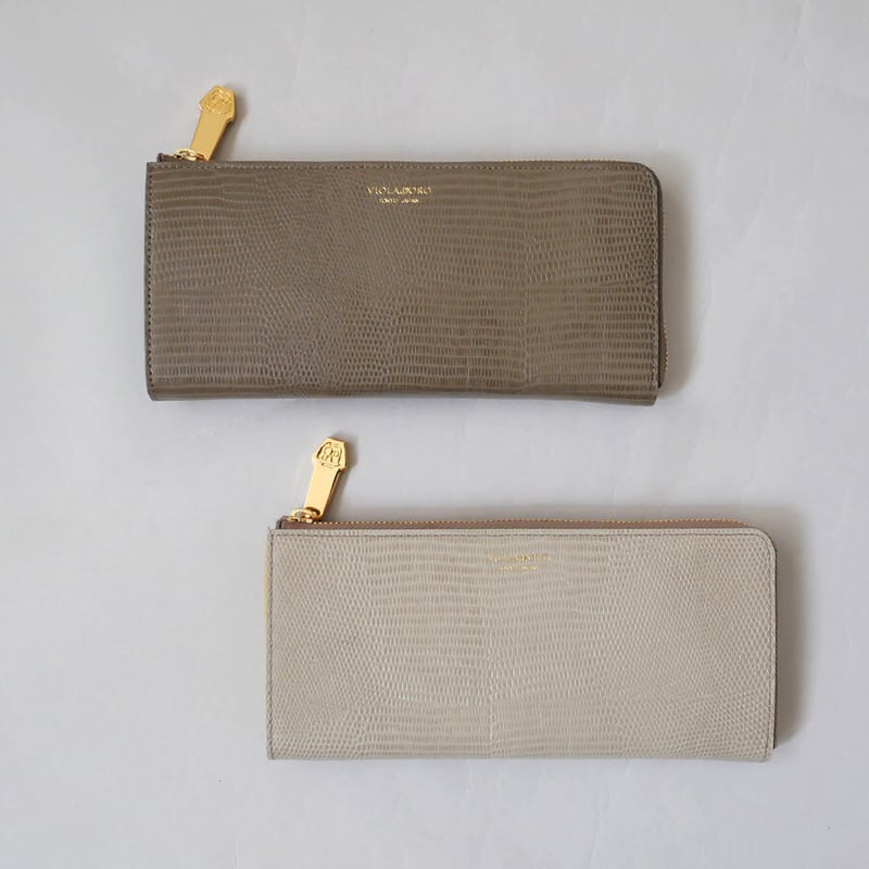 極美品！ヴィオラドーロ ( VIOLAd'ORO )ミニ財布 L字　牛革 楽天市場】VIOLAd'ORO(ヴィオラドーロ) リザード型押しレザー 二