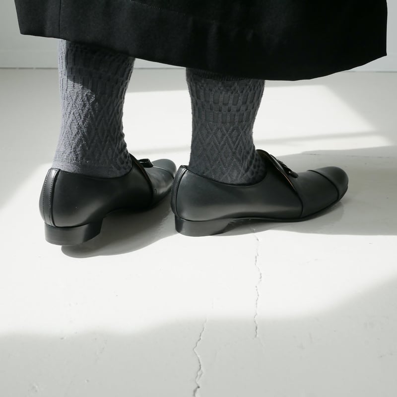 chausser｜ショセ｜スリッポン キャップトゥ シューズ｜C-2202｜BLACK