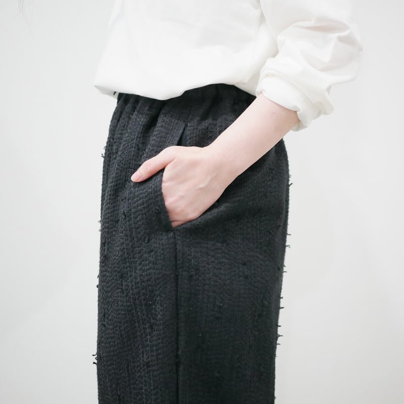 qiri｜キリ｜sashiko Jacquard ギャザーパンツ ｜6301PT001251｜