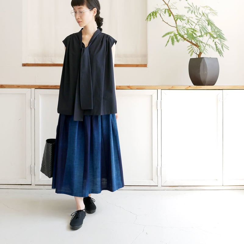 SACRA｜サクラ ｜ボウタイ ノースリーブ ブラウス｜120215031