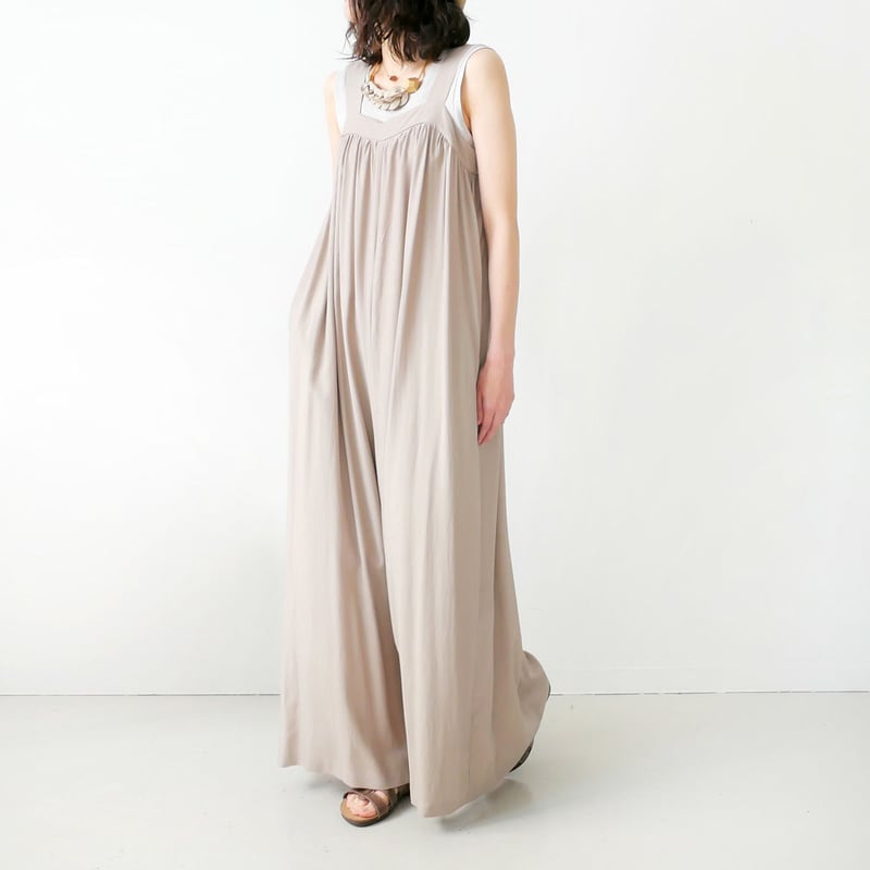 SACRA｜サクラ ｜レーヨンシルクオールインワン｜120213902｜ASH KHAKI 