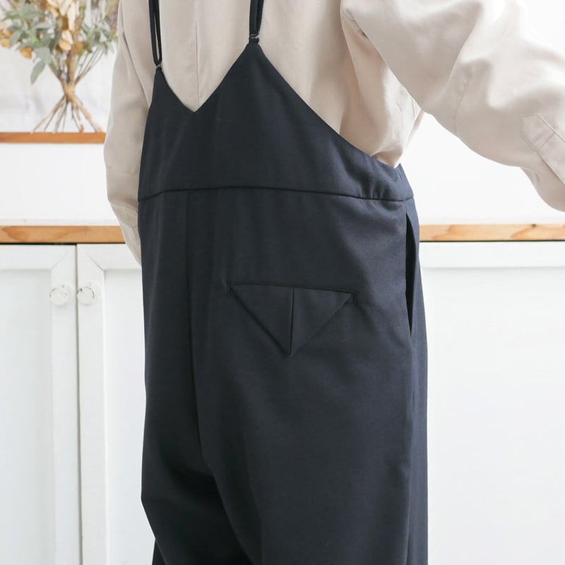 NO CONTROL AIR 梳毛ウール＆ポリエステル 2タックサロペット NO CONTROL AIR｜ノーコントロールエアー｜梳毛ウール＆ポリエステル