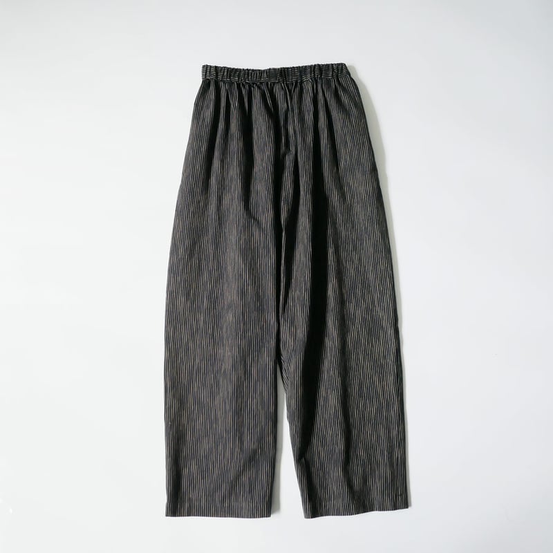 久留米かすり｜kasuri wide pants｜絣ワイドパンツ ｜よろけ縞