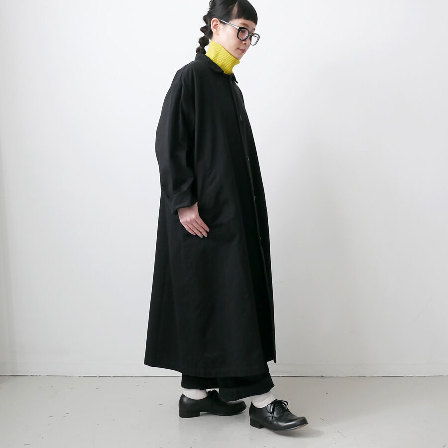 HARVESTY｜ ハーベスティ ｜チノクロス オーバーコート｜size 1｜BLACK 