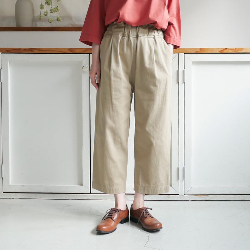 FIRMUM｜フィルマム｜強撚ツイルコットン 9分丈ワイドパンツ｜TA