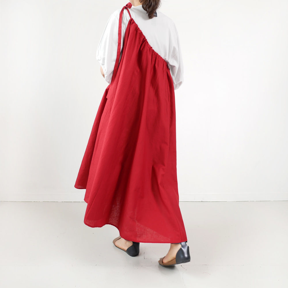 ハンドメイド【ワンピース3点】 7月中旬発送予定 フクレサイドギャザーワンピース【shichaku