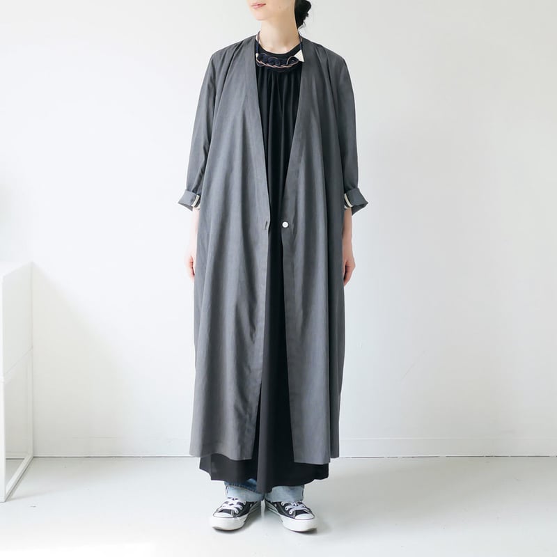 試着のみ洗濯済　美品　NeLL マトロジーはおりコート　墨黒 CA-NC1507PO]NO CONTROL AIR(ノーコントロールエアー)NMBEPO