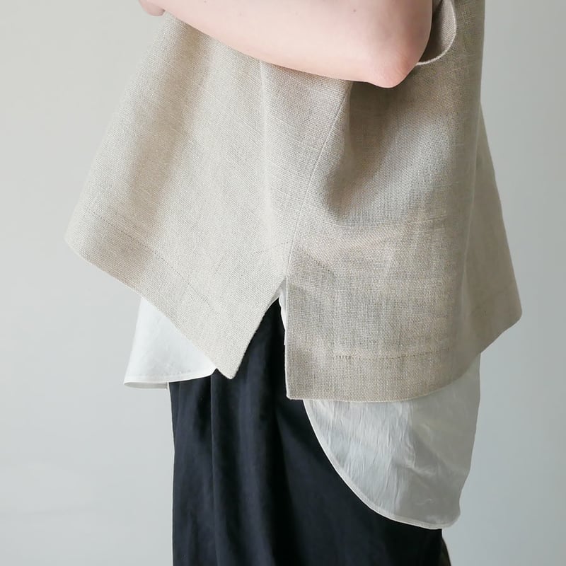 SACRA｜サクラ ｜リネンVネックプルオーバー｜RUSTIC LINEN TOP｜12621