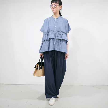 TORO｜トロ｜ストレッチ タックイージーパンツ｜SHINY DENIM