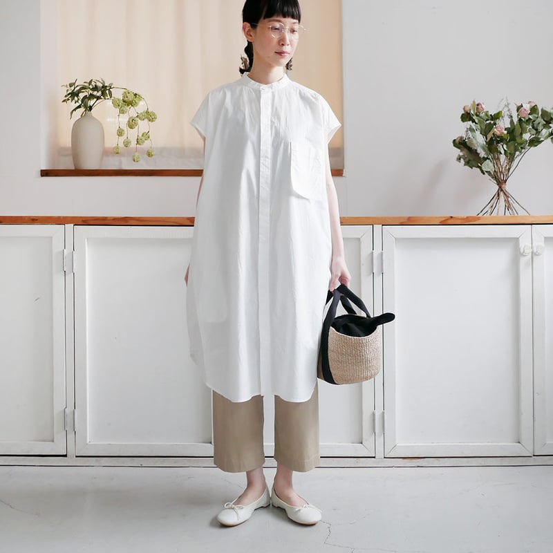 UNIVERSAL TISSU｜ユニヴァーサルティシュ｜スリーブレスロングシャツ