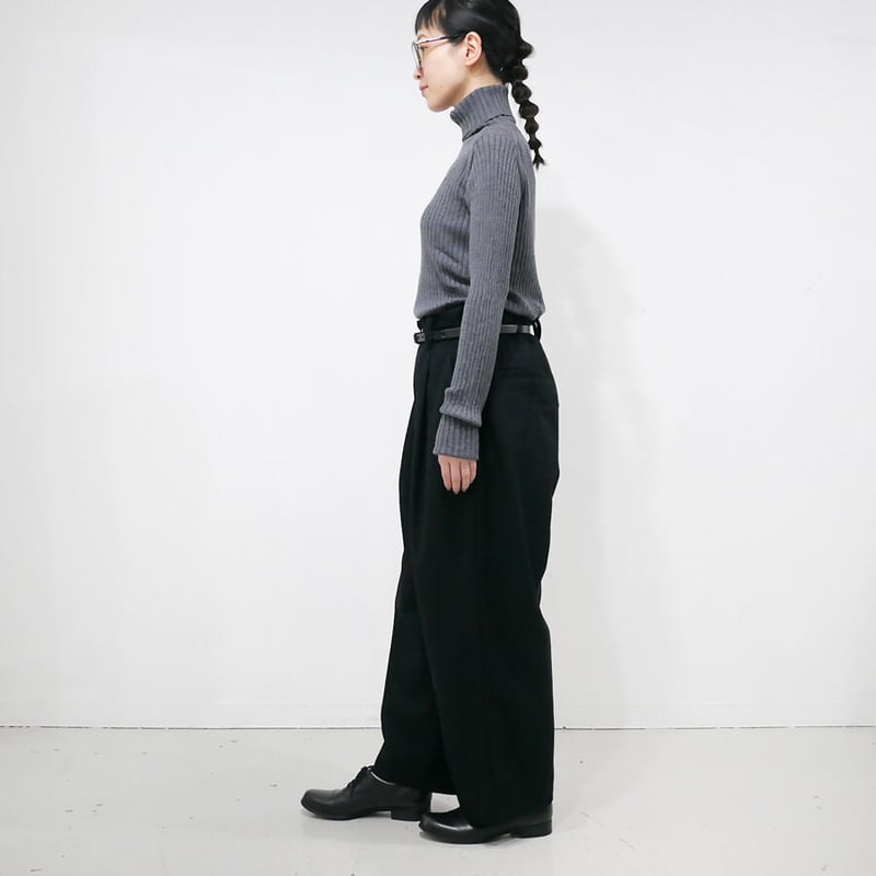 UNIVERSAL TISSU｜ティシュ｜カシミヤウールパンツ ｜TS223PT075｜クロ 