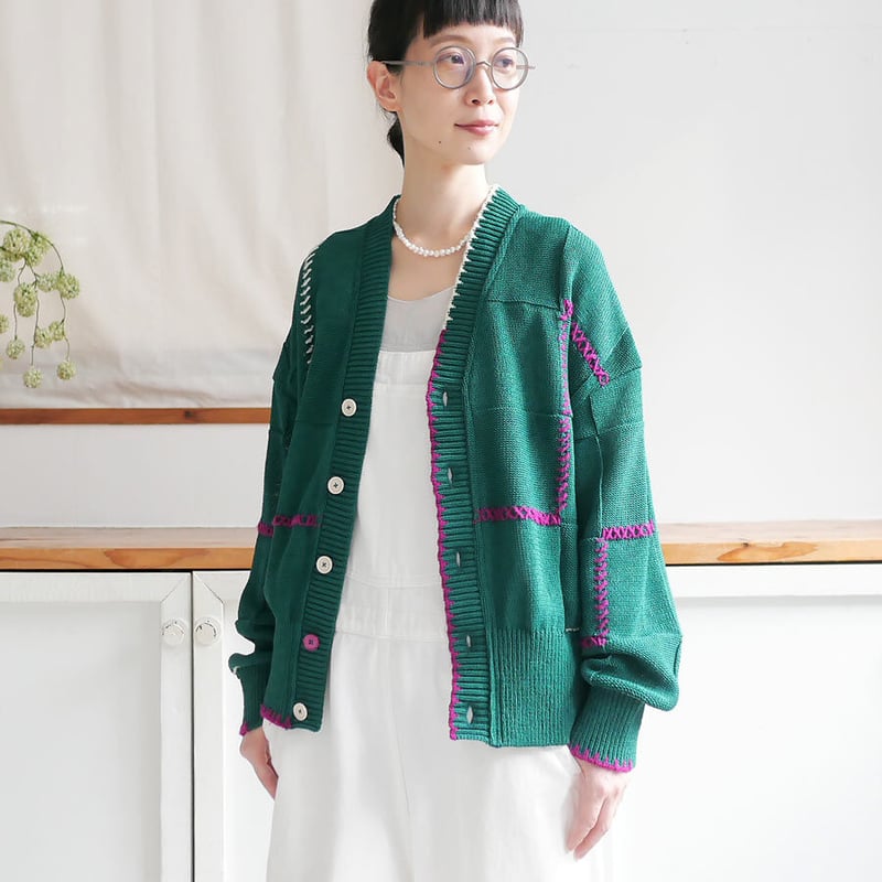 COOHEM| コーヘン | STITCH WORK KNIT CARDIGAN｜ステッチワー...