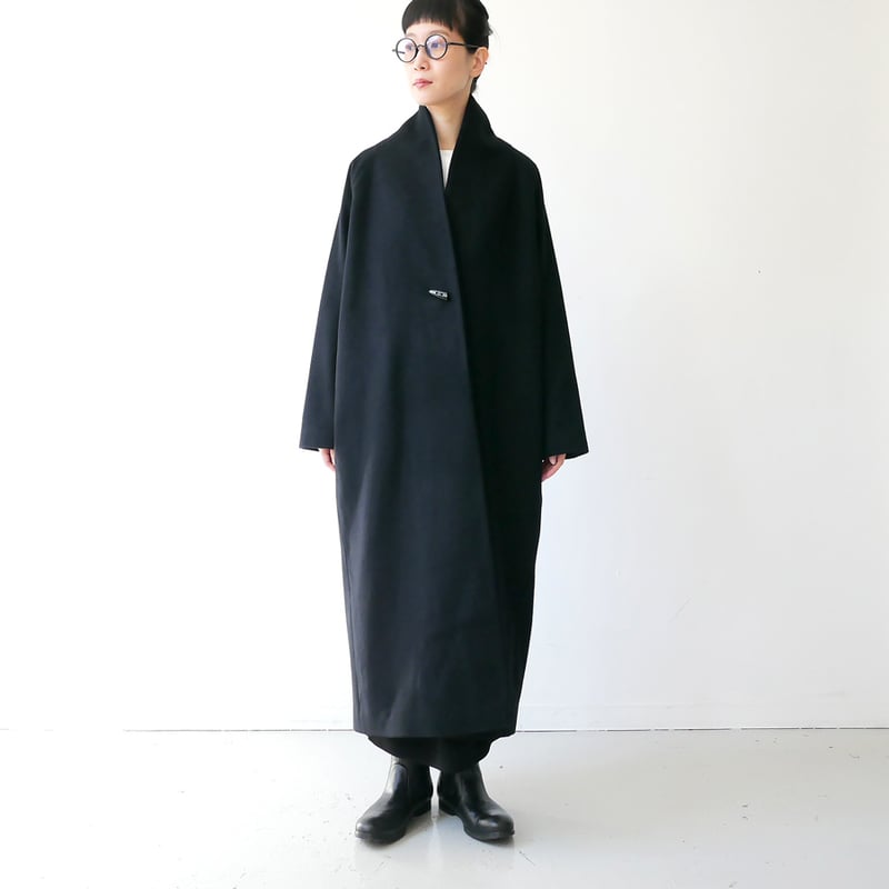 SI-HIRAI｜スーヒライ｜NO COLLAR COAT｜CHAW25-4218｜BLACK