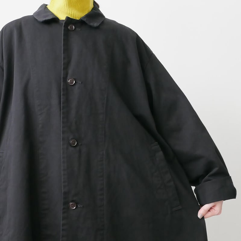 HARVESTY ハーベスティチノクロスオーバーコート ブラック HARVESTY（ハーベスティ） チノクロス オーバーコート｜ROCOCO