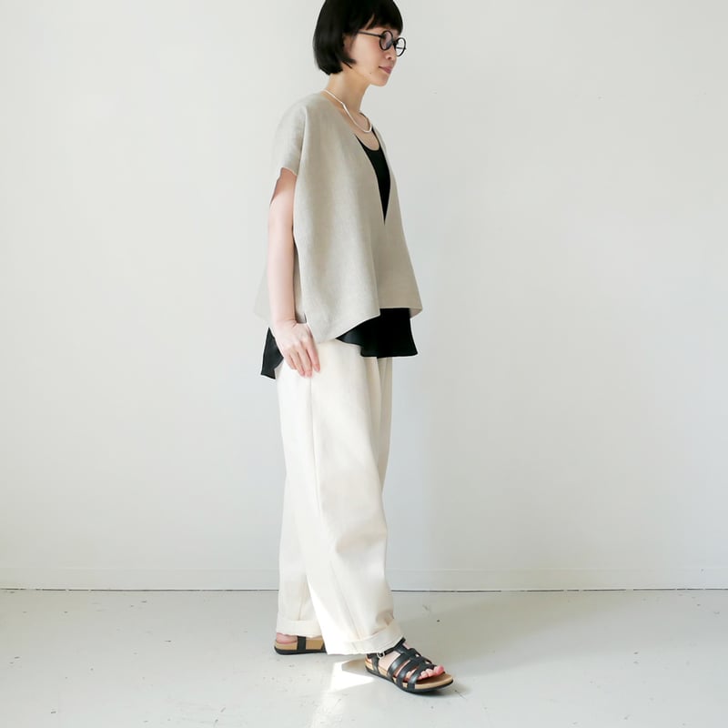 SACRA｜サクラ ｜リネンVネックプルオーバー｜RUSTIC LINEN TOP｜12621