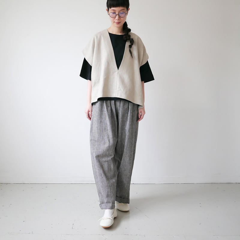 ★18日までの価格！久留米絣 ワイドパンツ　フリーサイズ　藍暦 ☆18日までの価格！久留米絣 ワイドパンツ フリーサイズ 藍暦 ☆18日