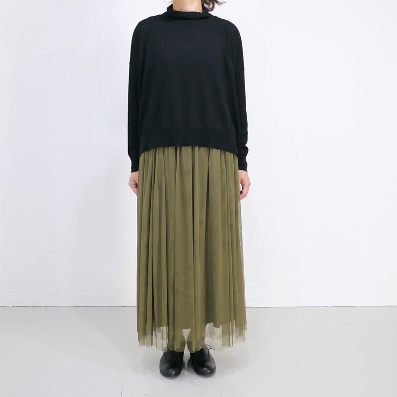 SACRA ｜サクラ ｜ドロップショルダータートルニット｜ BLACK