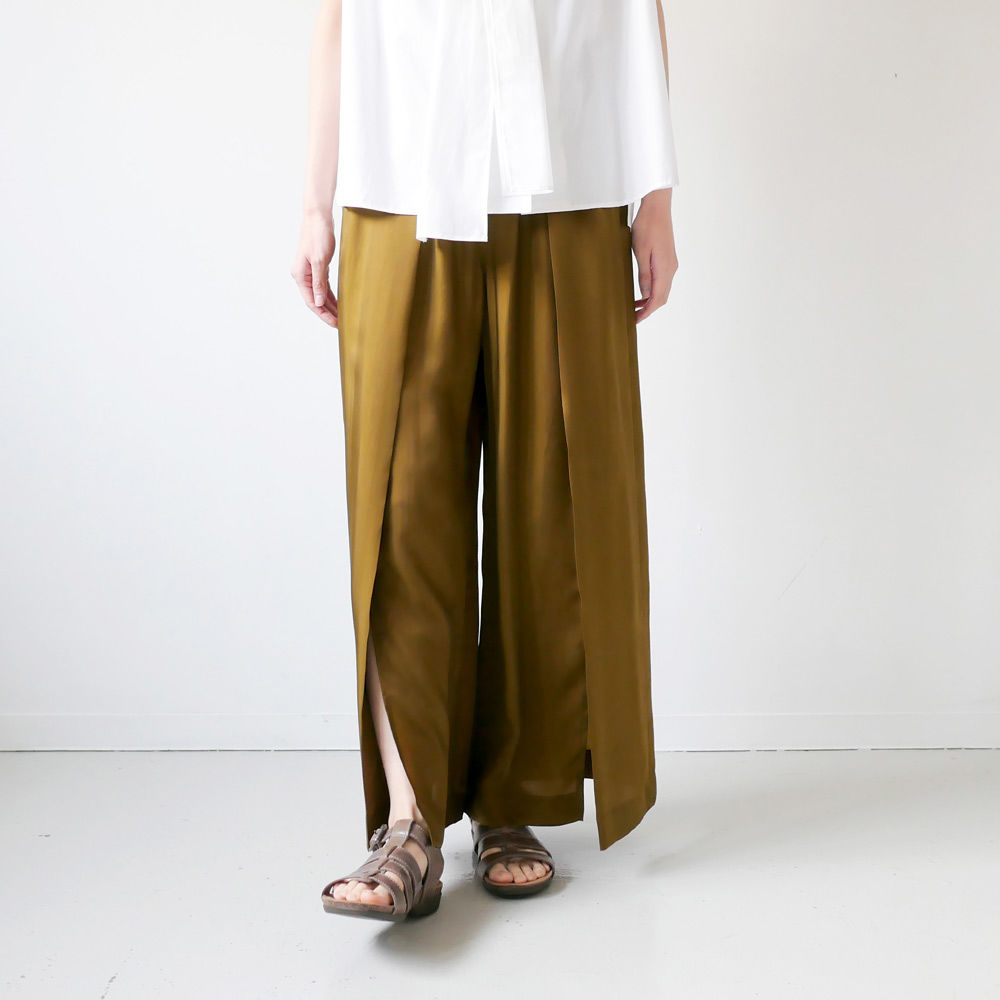 SACRA|サクラ |ブライトキュプラパンツ|121215111|KHAKI | GOUACH...