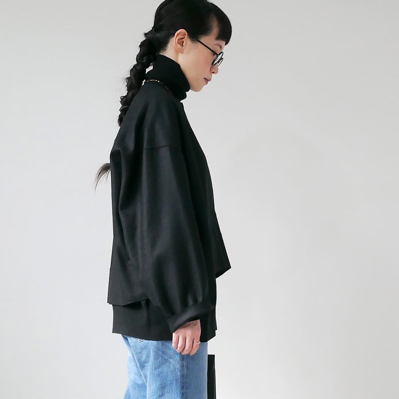 SACRA｜サクラ ｜RING MILLED WOOL TOP｜124620071｜BLACK