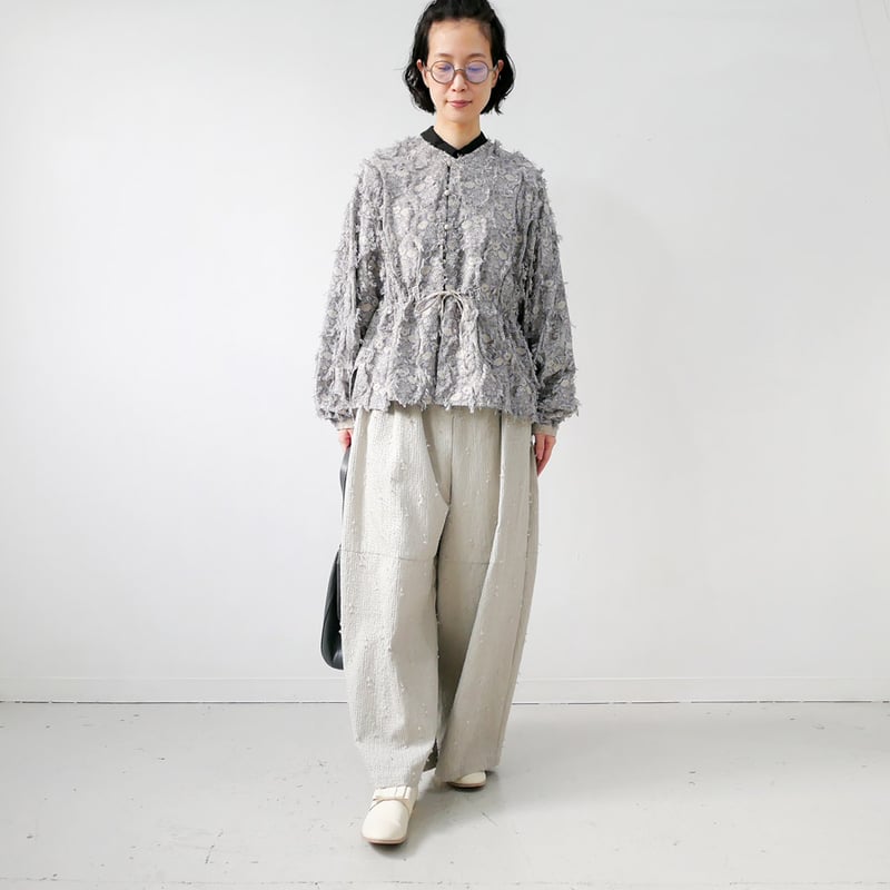 うさこページ① qiri ｜キリ｜sashiko jacquard volume pants｜63-01-PT