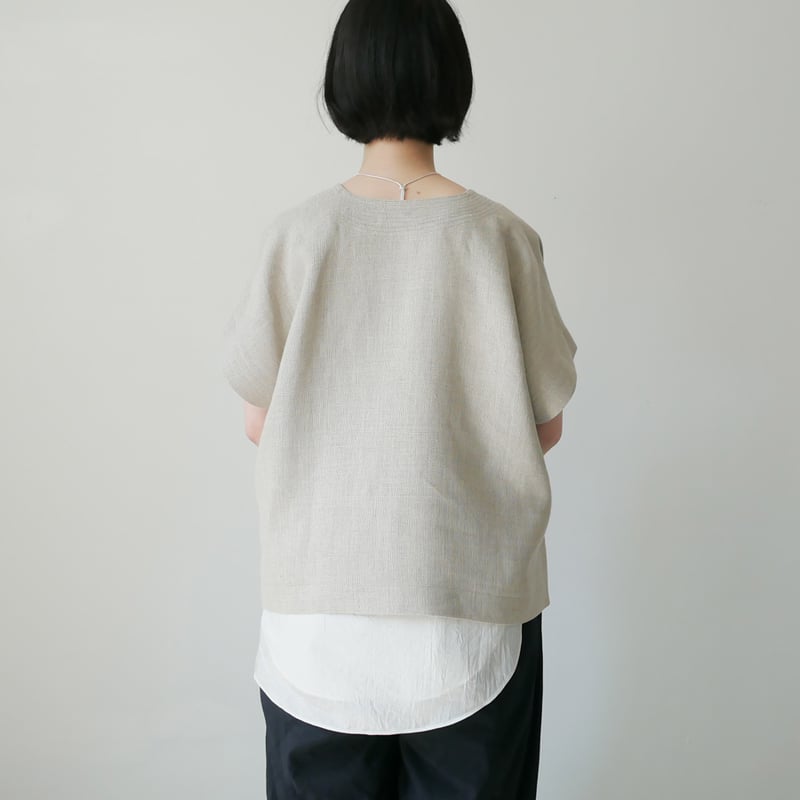 SACRA｜サクラ ｜リネンVネックプルオーバー｜RUSTIC LINEN TOP｜12621