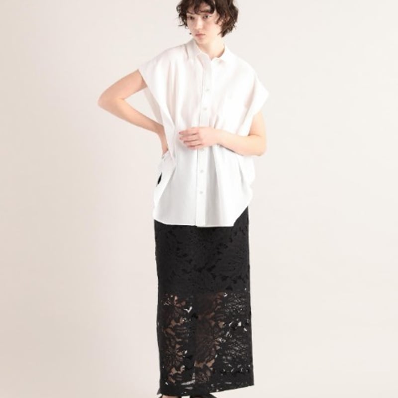 SACRA｜サクラ ｜SHRINK GABARDINE SHIRT｜125217071｜BLA 