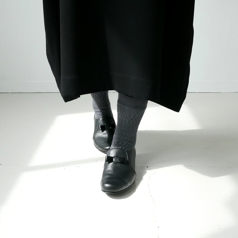 chausser｜ショセ｜スリッポン キャップトゥ シューズ｜C-2202｜BLACK