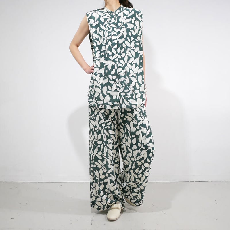 SACRA SHADOW LEAF プリント ドロースト パンツ SACRA（サクラ