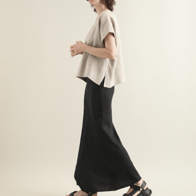 SACRA|サクラ |RUSTIC LINEN TOP|125218071|ASH BEIGE SACRA|サクラ |RUSTIC LINEN TOP|125218071|ASH BEIGE