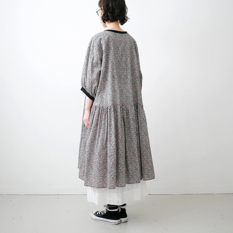 MARMARI｜マルマリ ｜小花柄 リブ ワンピース｜MOP-65M｜BLACK | GOUA