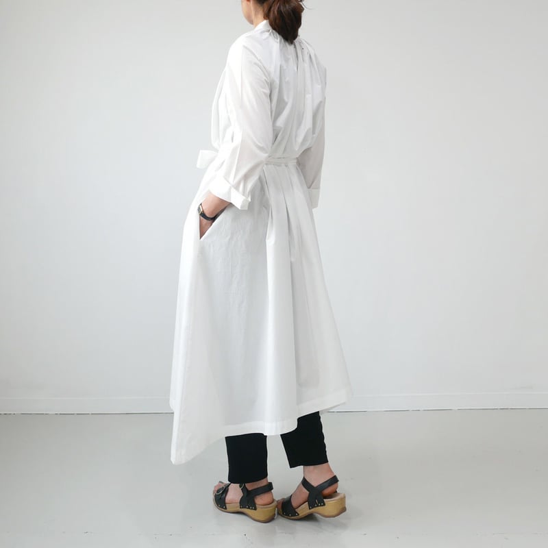 THE FACTORY ザ ファクトリー シルバ ギャザー ワンピース コットン THE FACTORY ザ・ファクトリー タイプライター ギャザーワンピース