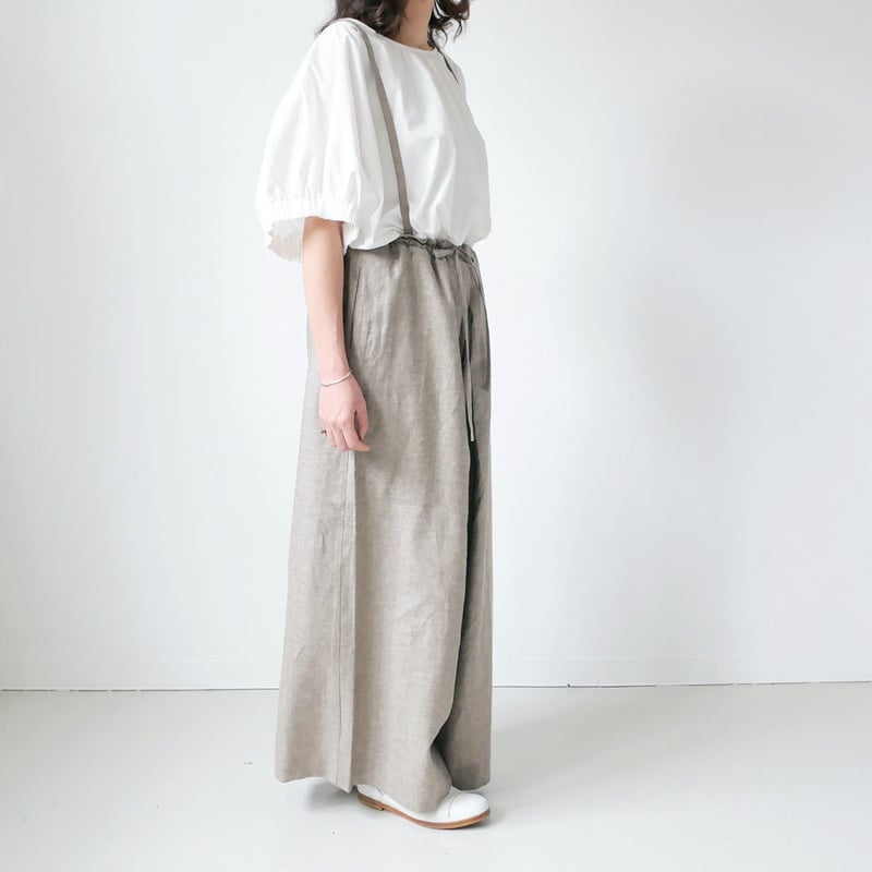 THE FACTORY ｜ザ・ファクトリー ｜L/C ヘリンボーン肩紐付きギャザー