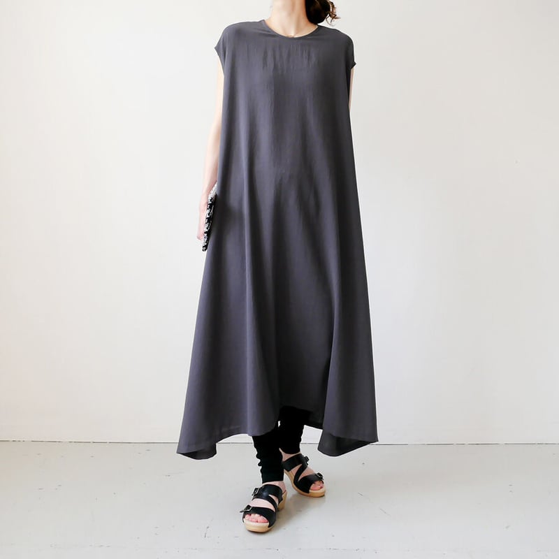 ノーコントロールエアー フレンチスリーブロングワンピース トリアセテート＆ポリ NO CONTROL AIR｜ノーコントロールエアー｜スパンポリエステル