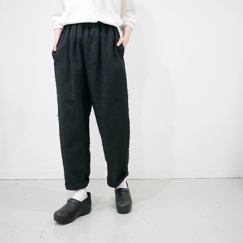 qiri｜キリ｜sashiko Jacquard ギャザーパンツ ｜6301PT001251｜