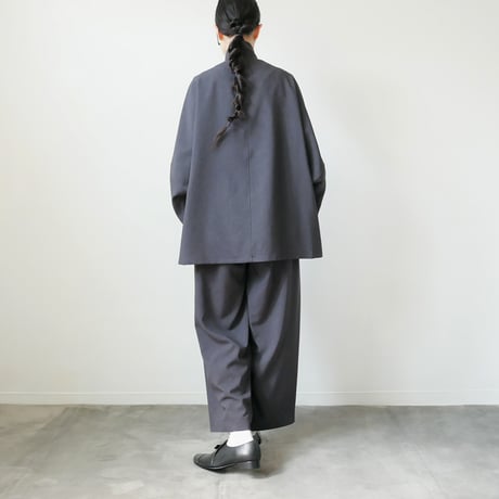 NO CONTROL AIR｜ノーコントロールエアー｜オクタグラムポリエステル・艶消平織ZIP スタンドカラー ブルゾン｜DR_NC0801BN｜DARK GREY MIX/BLACK